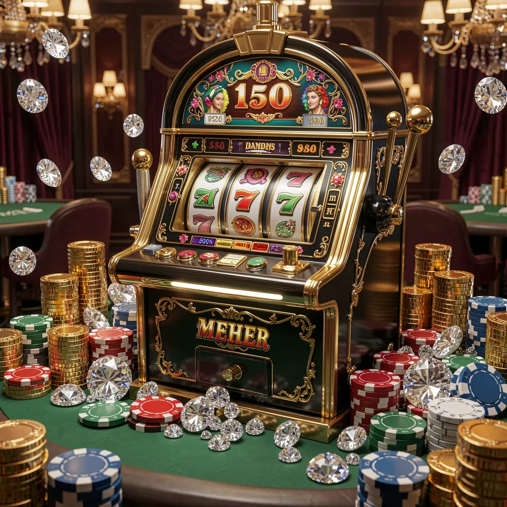 Elegant black and gold slot machine with triple lucky sevens and flying coins showcasing the premium slot experience at PHMAGIC Casino Philippines